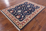 Peshawar Hand Knotted Wool Rug - 5' 1" X 6' 7" - Golden Nile