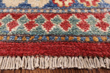 Red Super Kazak Handmade Wool Rug - 9' 3" X 12' 5" - Golden Nile