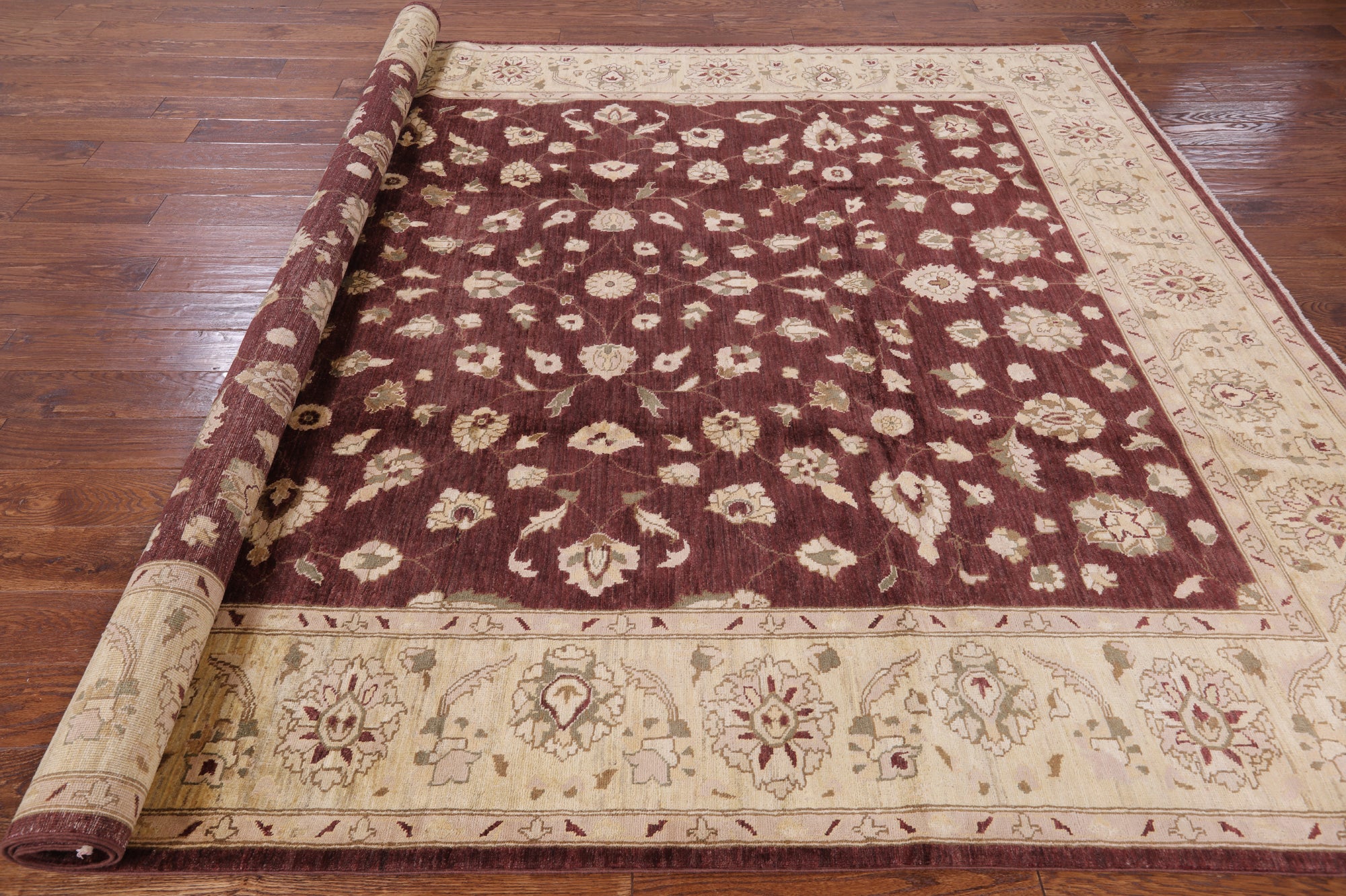 Peshawar Hand Knotted Wool Rug - 8' 3" X 9' 10" - Golden Nile