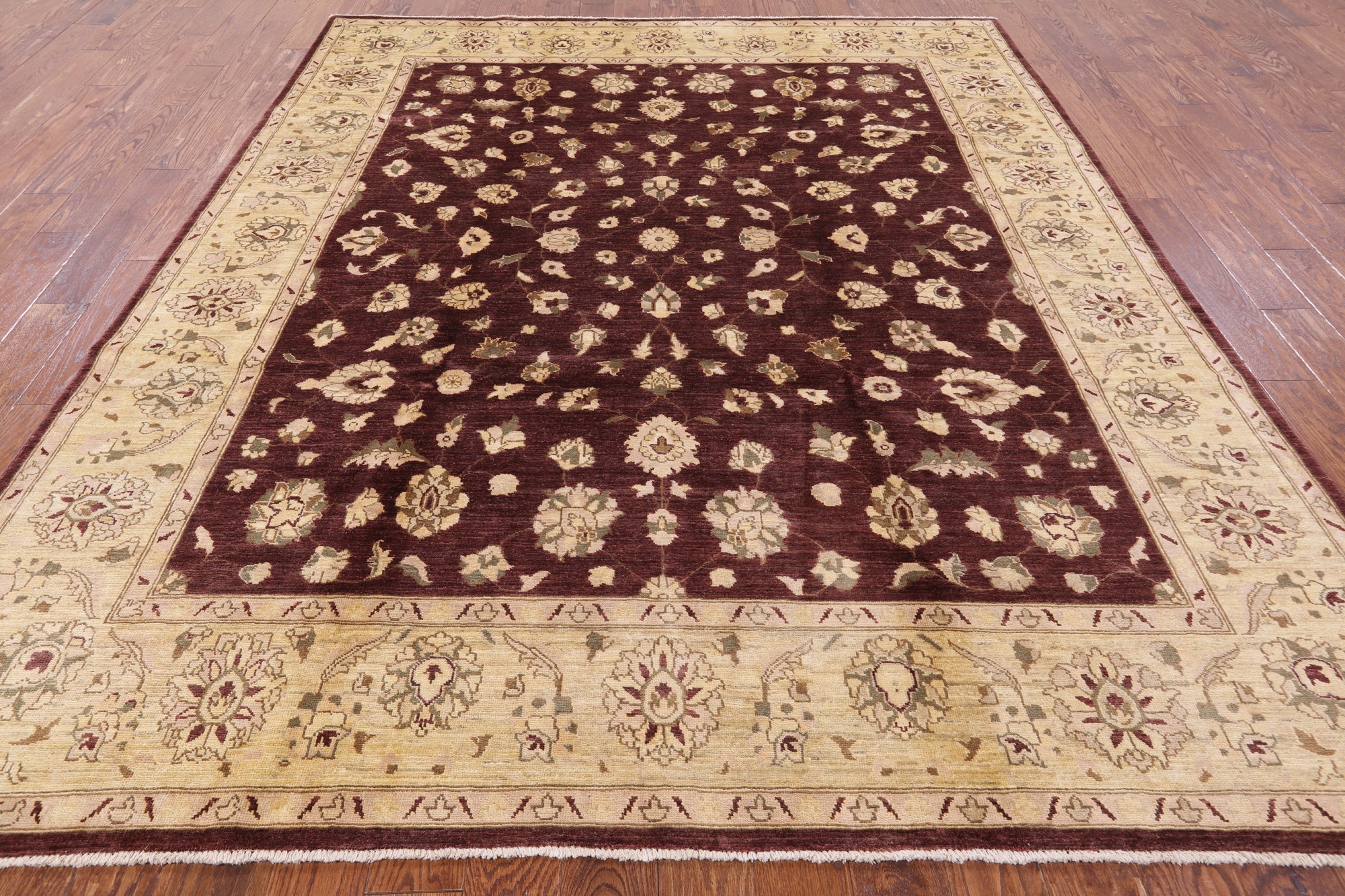 Peshawar Hand Knotted Wool Rug - 8' 3" X 9' 10" - Golden Nile