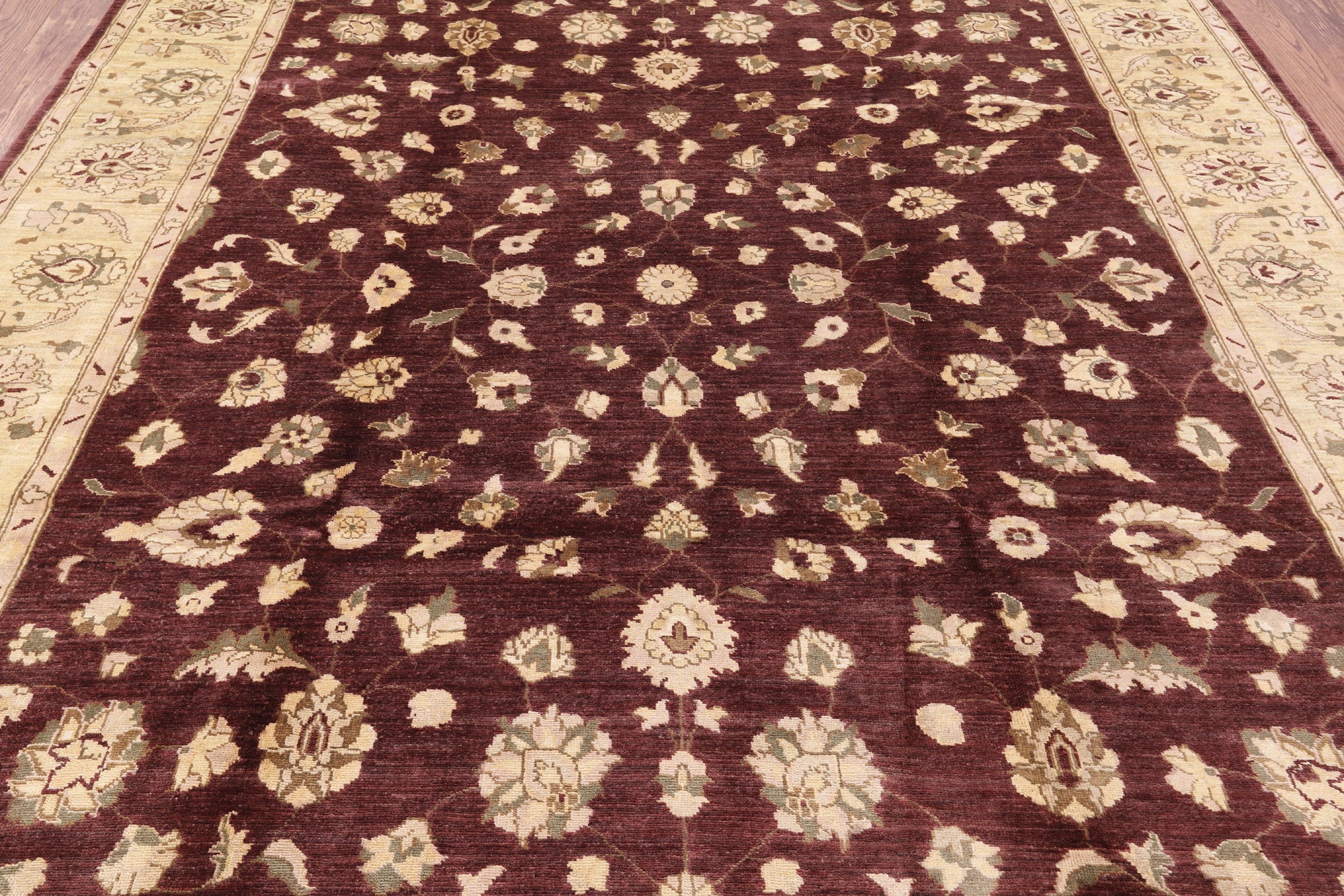 Peshawar Hand Knotted Wool Rug - 8' 3" X 9' 10" - Golden Nile