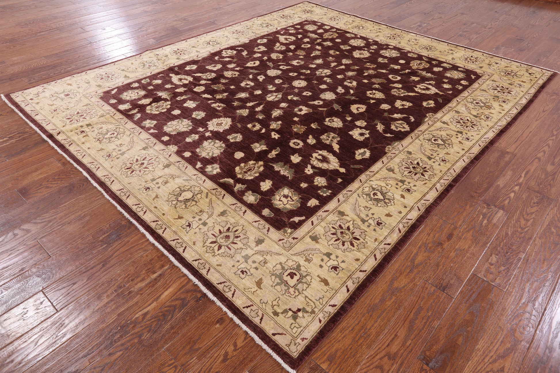 Peshawar Hand Knotted Wool Rug - 8' 3" X 9' 10" - Golden Nile