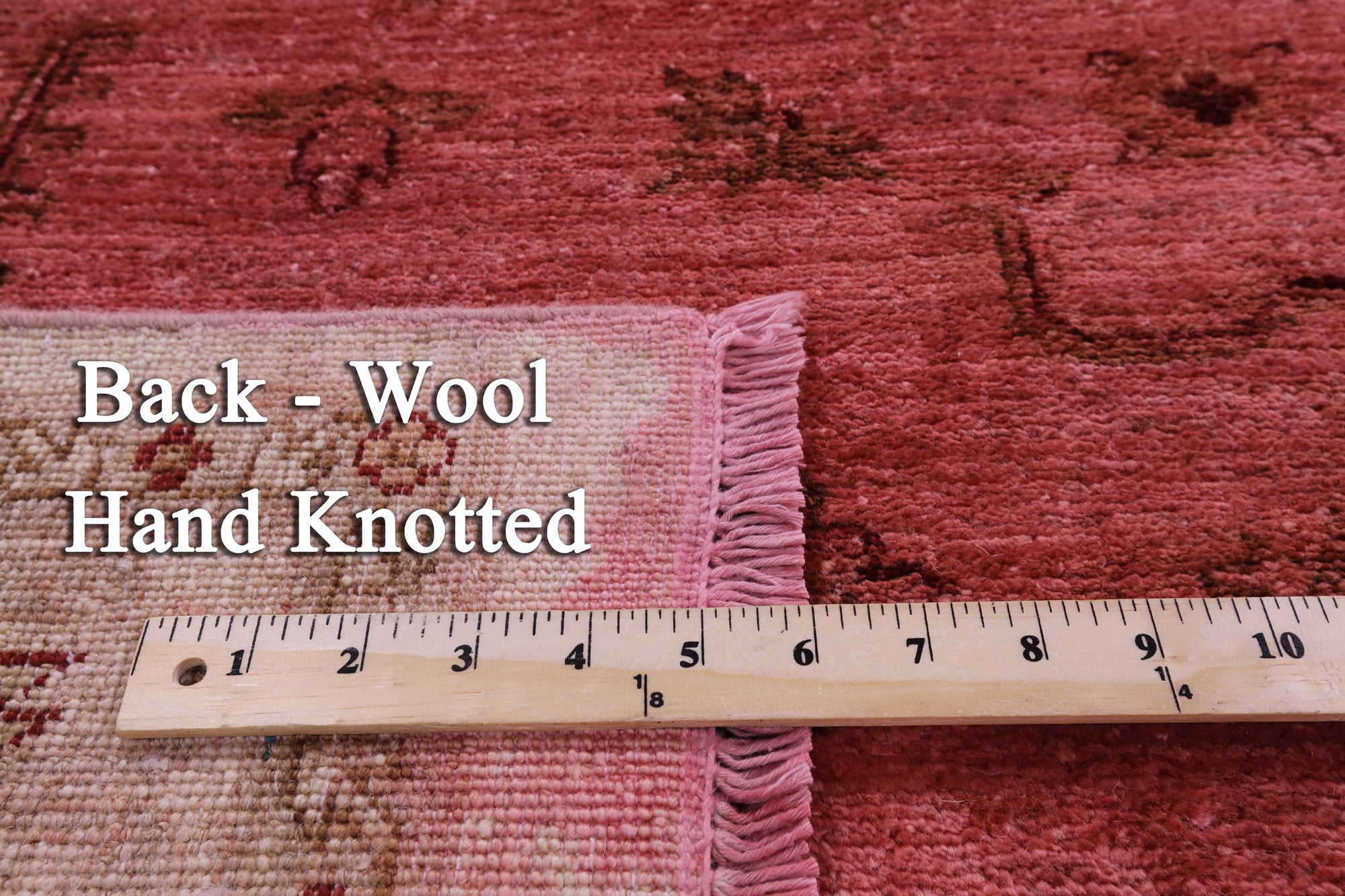 Pink Full Pile Overdyed Hand Knotted Wool Rug - 5' 10" X 9' 6" - Golden Nile