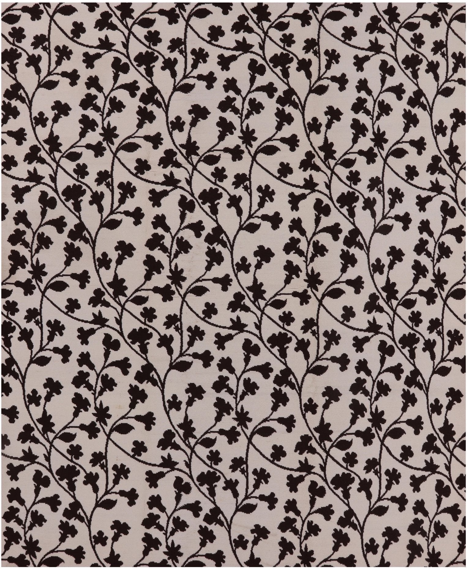 Ivory Floral Modern Handmade Wool Rug - 8' 2" X 9' 10" - Golden Nile