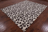 Ivory Floral Modern Handmade Wool Rug - 8' 2" X 9' 10" - Golden Nile