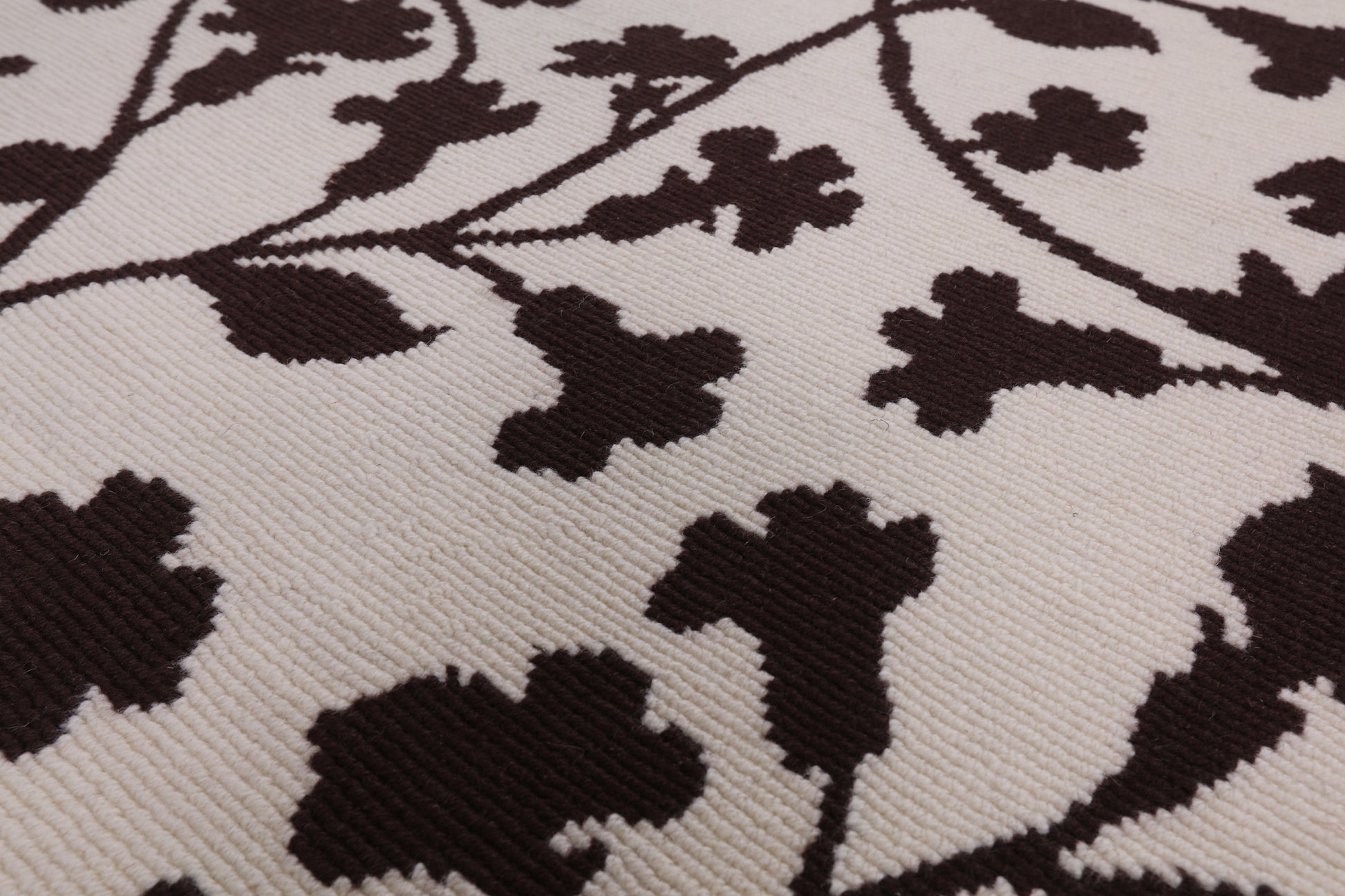 Ivory Floral Modern Handmade Wool Rug - 8' 2" X 9' 10" - Golden Nile