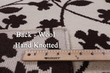 Ivory Floral Modern Handmade Wool Rug - 8' 2" X 9' 10" - Golden Nile