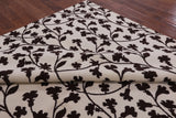 Ivory Floral Modern Handmade Wool Rug - 8' 2" X 9' 10" - Golden Nile