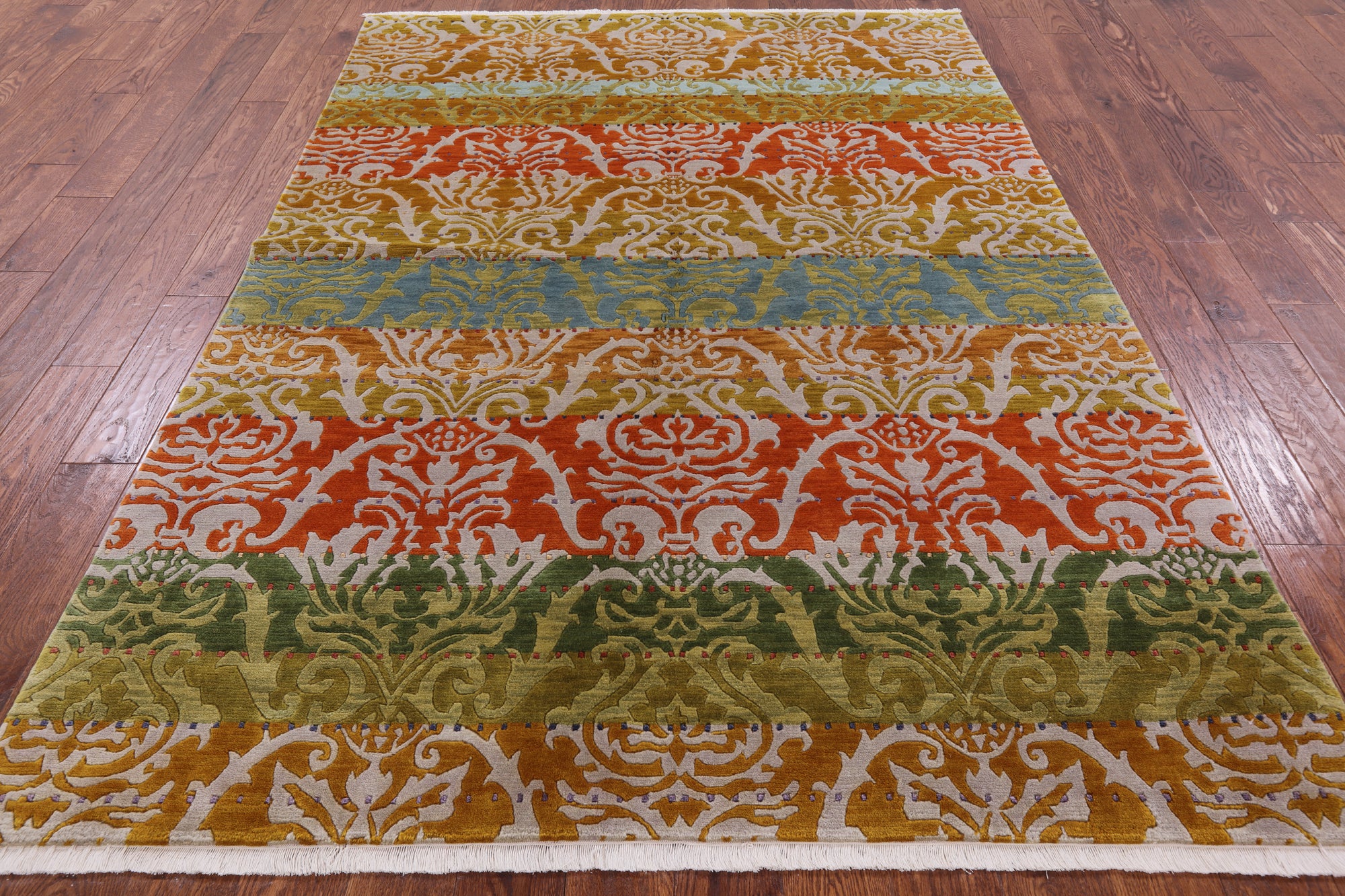 Modern Handmade Wool Area Rug - 5' 9" X 8' 0" - Golden Nile