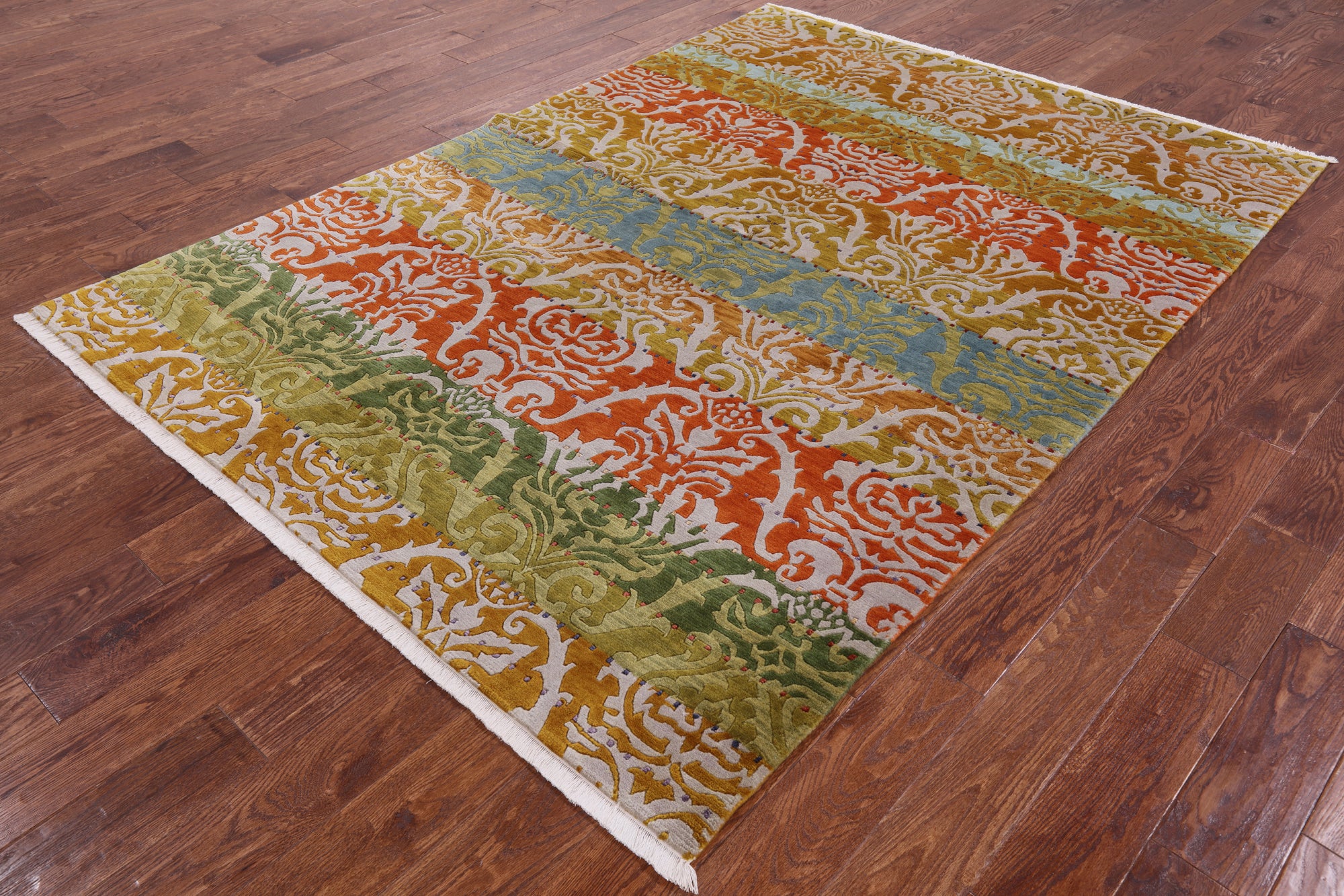 Modern Handmade Wool Area Rug - 5' 9" X 8' 0" - Golden Nile