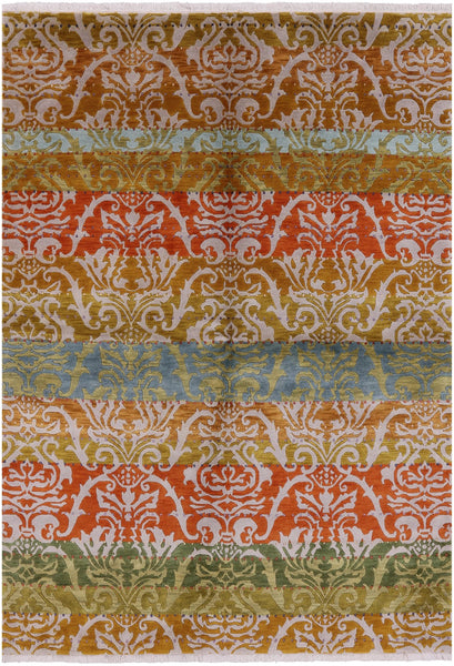 Modern Handmade Wool Area Rug - 5' 9" X 8' 0" - Golden Nile