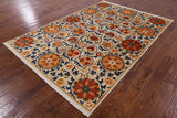 William Morris Hand Knotted Wool Area Rug - 6' 2" X 8' 10" - Golden Nile