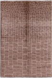 Brown Tribal Moroccan Hand Knotted Rug - 6' 3" X 8' 10" - Golden Nile
