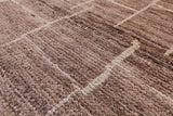 Brown Tribal Moroccan Hand Knotted Rug - 6' 3" X 8' 10" - Golden Nile