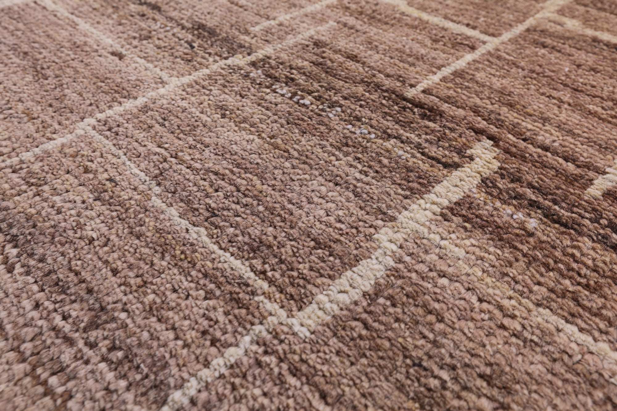 Brown Tribal Moroccan Hand Knotted Rug - 6' 3" X 8' 10" - Golden Nile