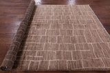 Brown Tribal Moroccan Hand Knotted Rug - 6' 3" X 8' 10" - Golden Nile