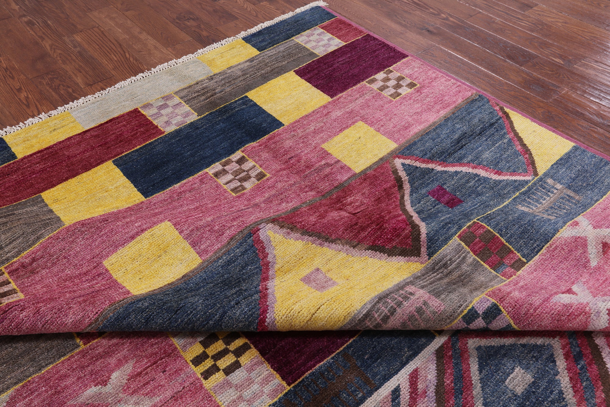 Navajo Design Moroccan Hand Knotted Wool Rug - 9' 0" X 11' 7" - Golden Nile