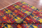 Ikat Hand Knotted Wool Rug - 9' 1" X 11' 10" - Golden Nile