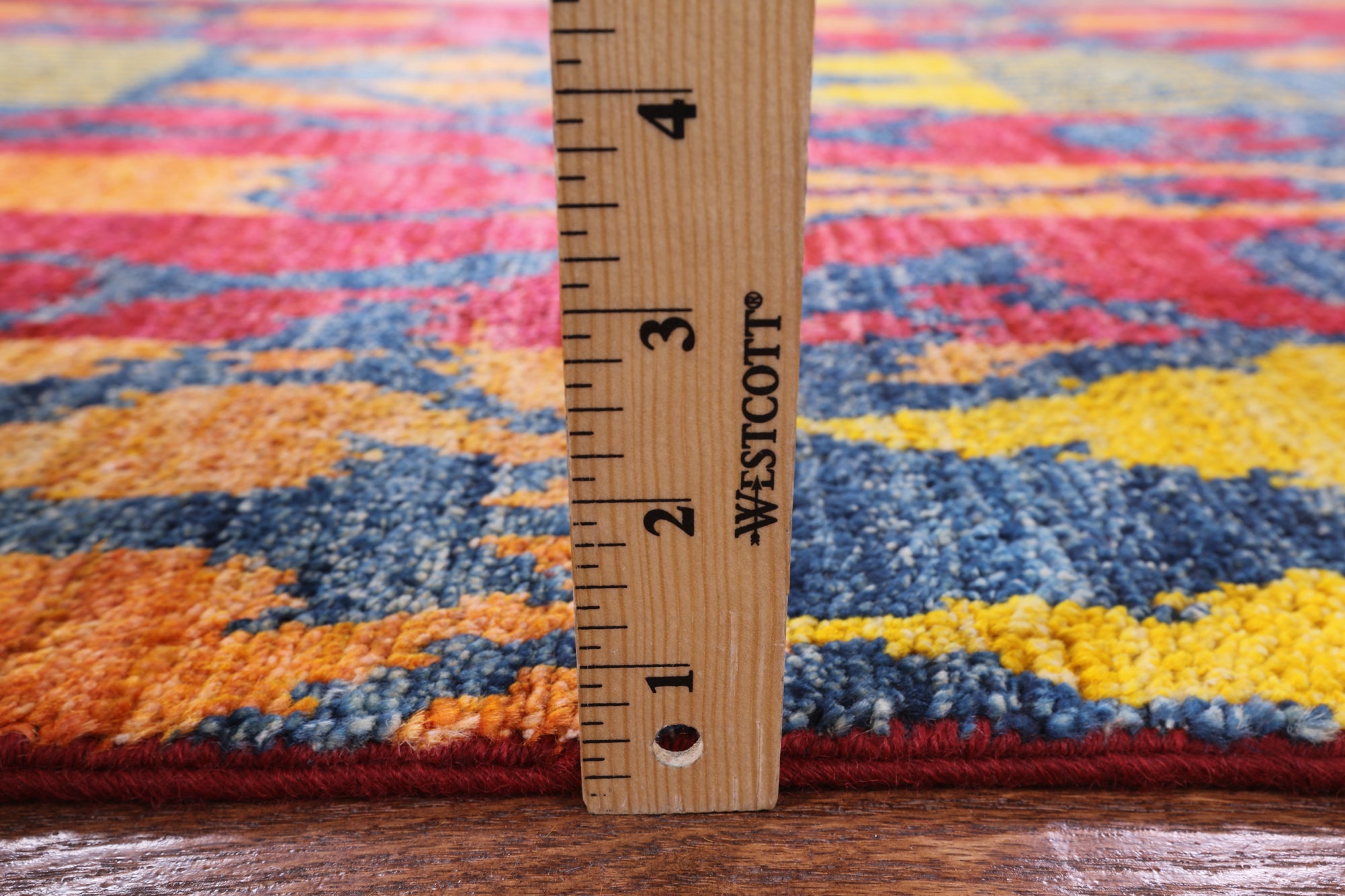 Ikat Hand Knotted Wool Rug - 9' 1" X 11' 10" - Golden Nile