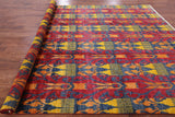 Ikat Hand Knotted Wool Rug - 9' 1" X 11' 10" - Golden Nile