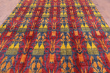 Ikat Hand Knotted Wool Rug - 9' 1" X 11' 10" - Golden Nile