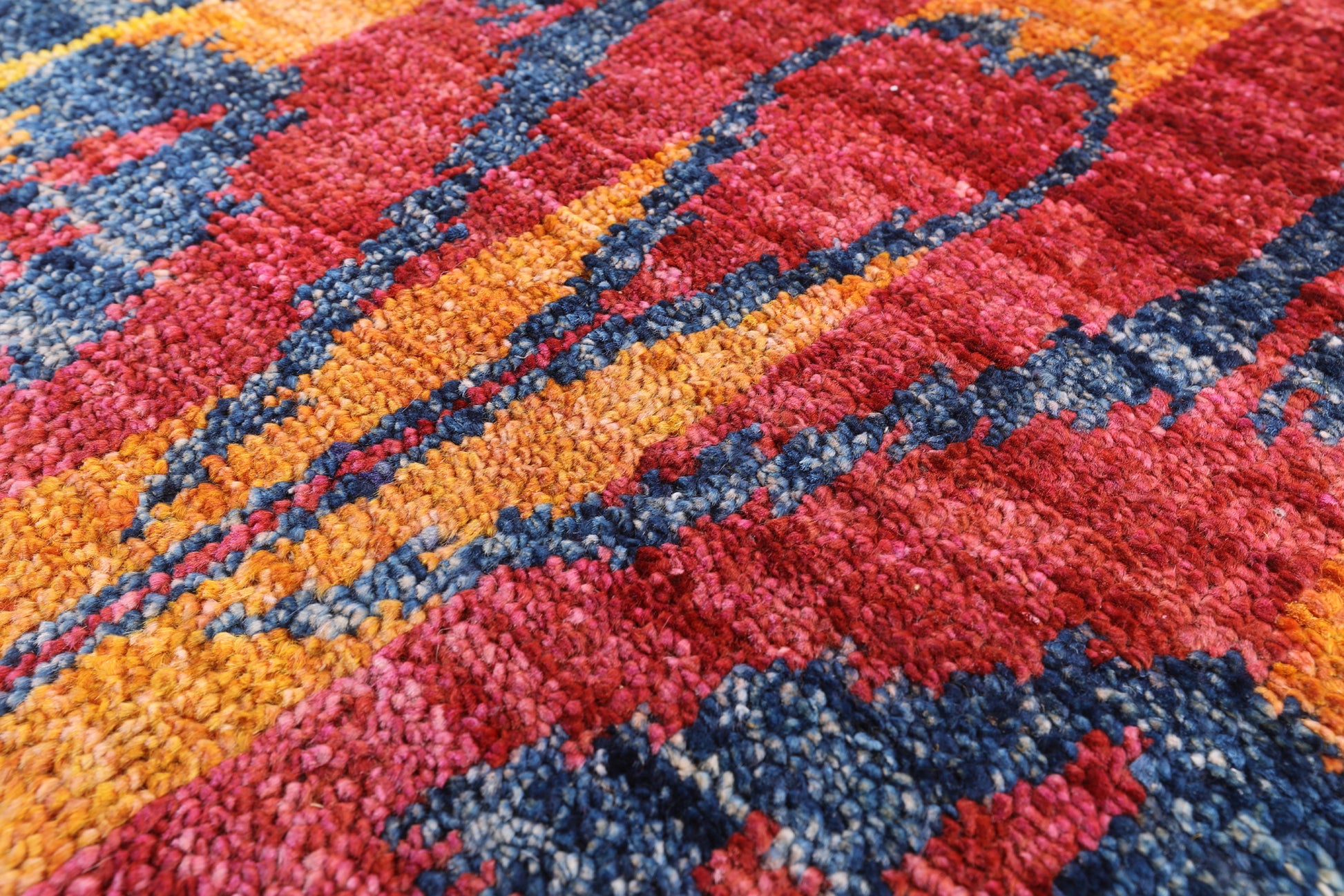 Ikat Hand Knotted Wool Rug - 9' 1" X 11' 10" - Golden Nile
