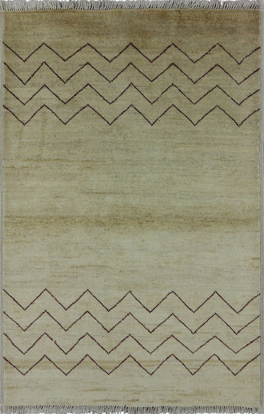 Modern Gabbeh 4 X 6 Hand Knotted Rug - Golden Nile