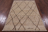 Signed Moroccan Handmade Wool Area Rug - 3' 10" X 6' 1" - Golden Nile