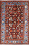 Fine Serapi Hand Knotted Rug - 6' 1" X 9' 2'' - Golden Nile