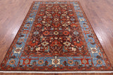 Fine Serapi Hand Knotted Rug - 6' 1" X 9' 2'' - Golden Nile