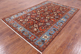 Fine Serapi Hand Knotted Rug - 6' 1" X 9' 2'' - Golden Nile