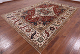 Red Fine Serapi Wool Area Rug - 8' 8" X 12' 2'' - Golden Nile