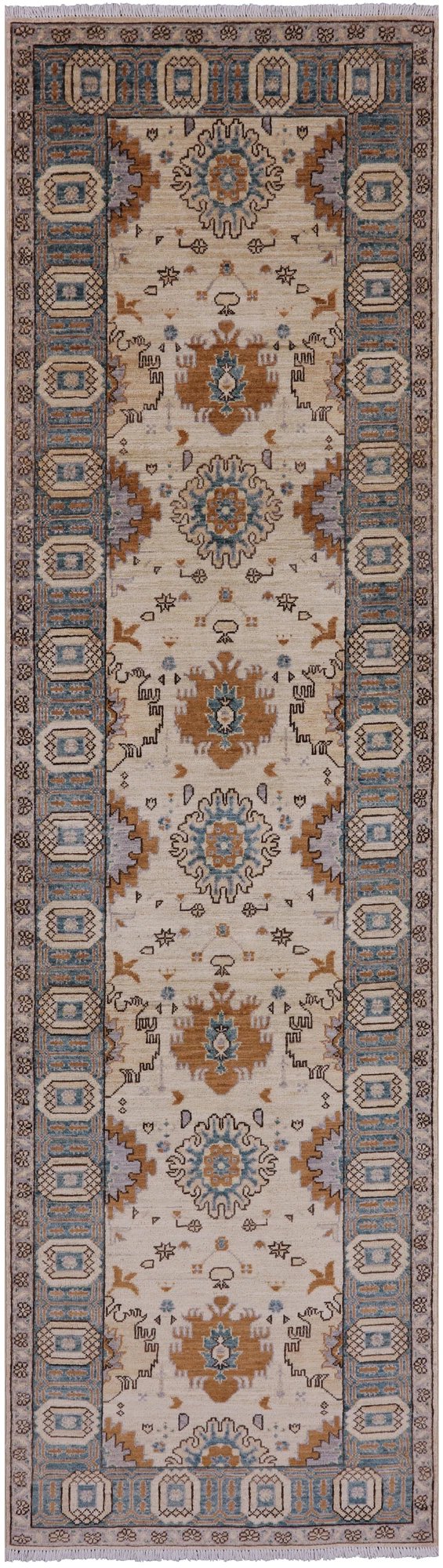 Ivory Fine Serapi Hand Knotted Runner Rug - 2' 9" X 10' 0" - Golden Nile