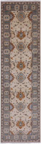 Ivory Fine Serapi Hand Knotted Runner Rug - 2' 9