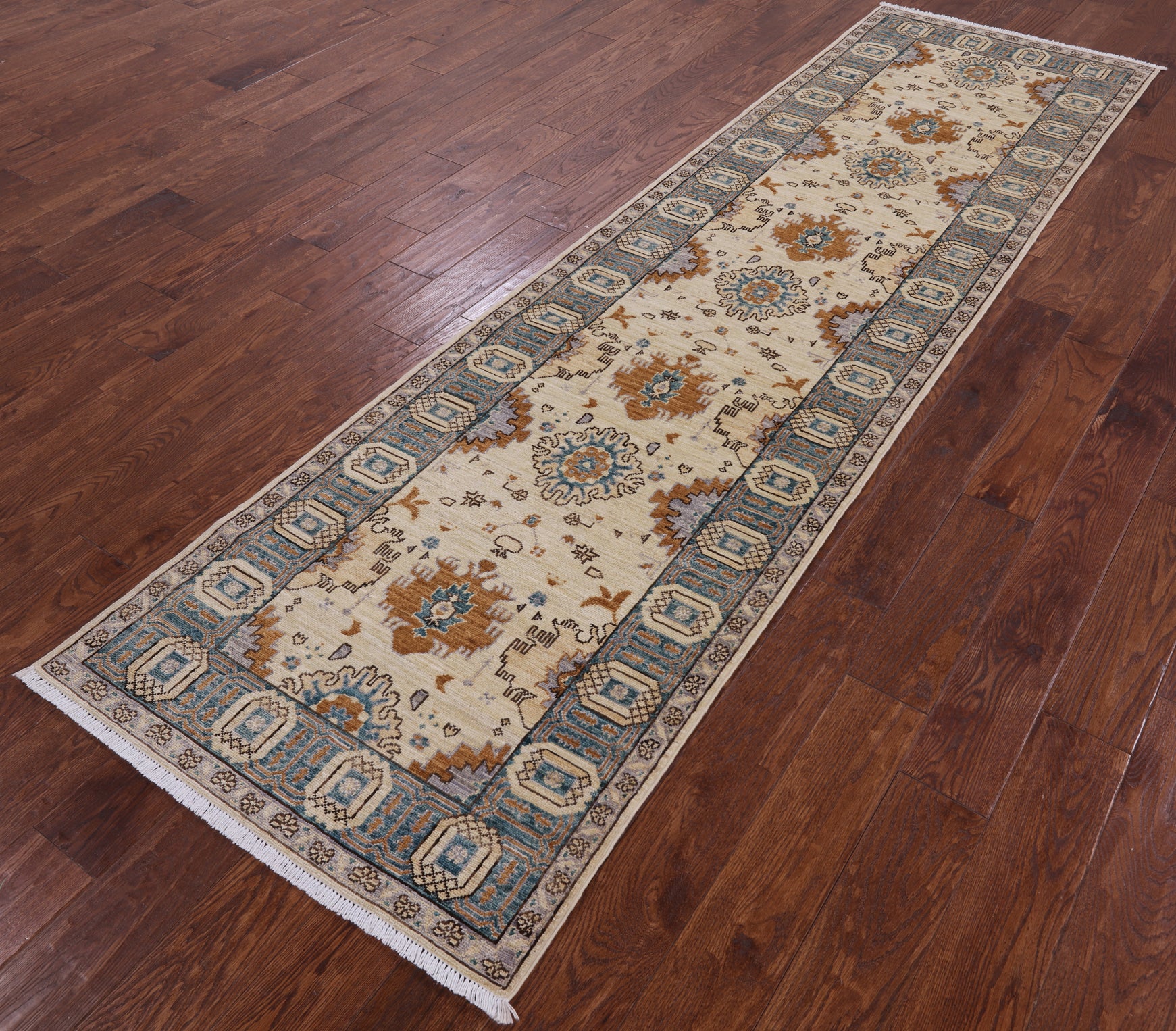 Ivory Fine Serapi Hand Knotted Runner Rug - 2' 9" X 10' 0" - Golden Nile