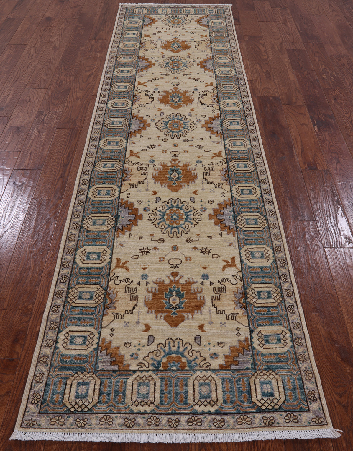 Ivory Fine Serapi Hand Knotted Runner Rug - 2' 9" X 10' 0" - Golden Nile