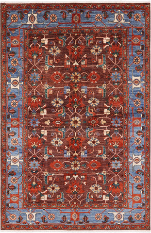 Fine Serapi Hand Knotted Area Rug - 6' 4