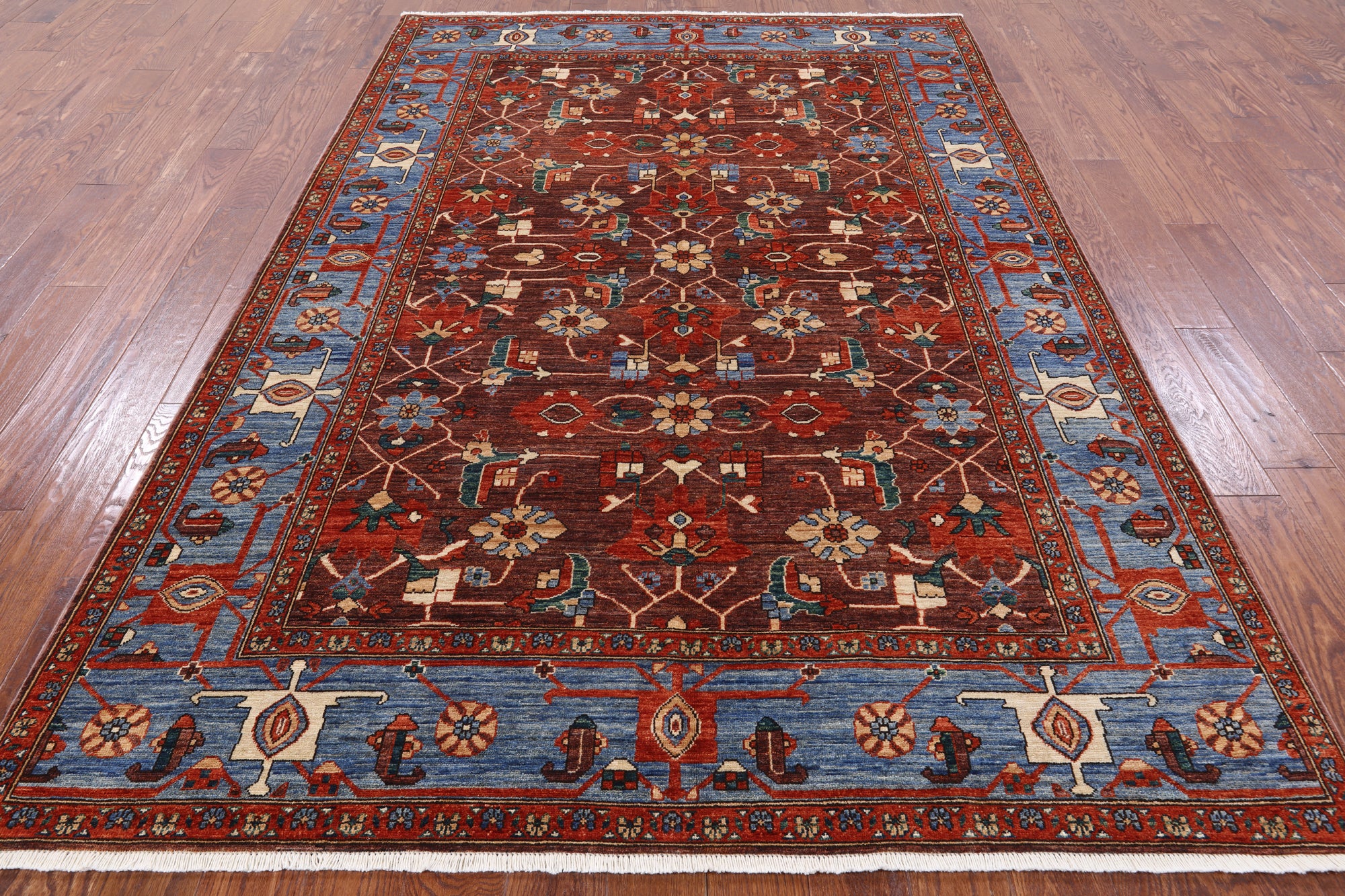Fine Serapi Hand Knotted Area Rug - 6' 4" X 9' 6" - Golden Nile