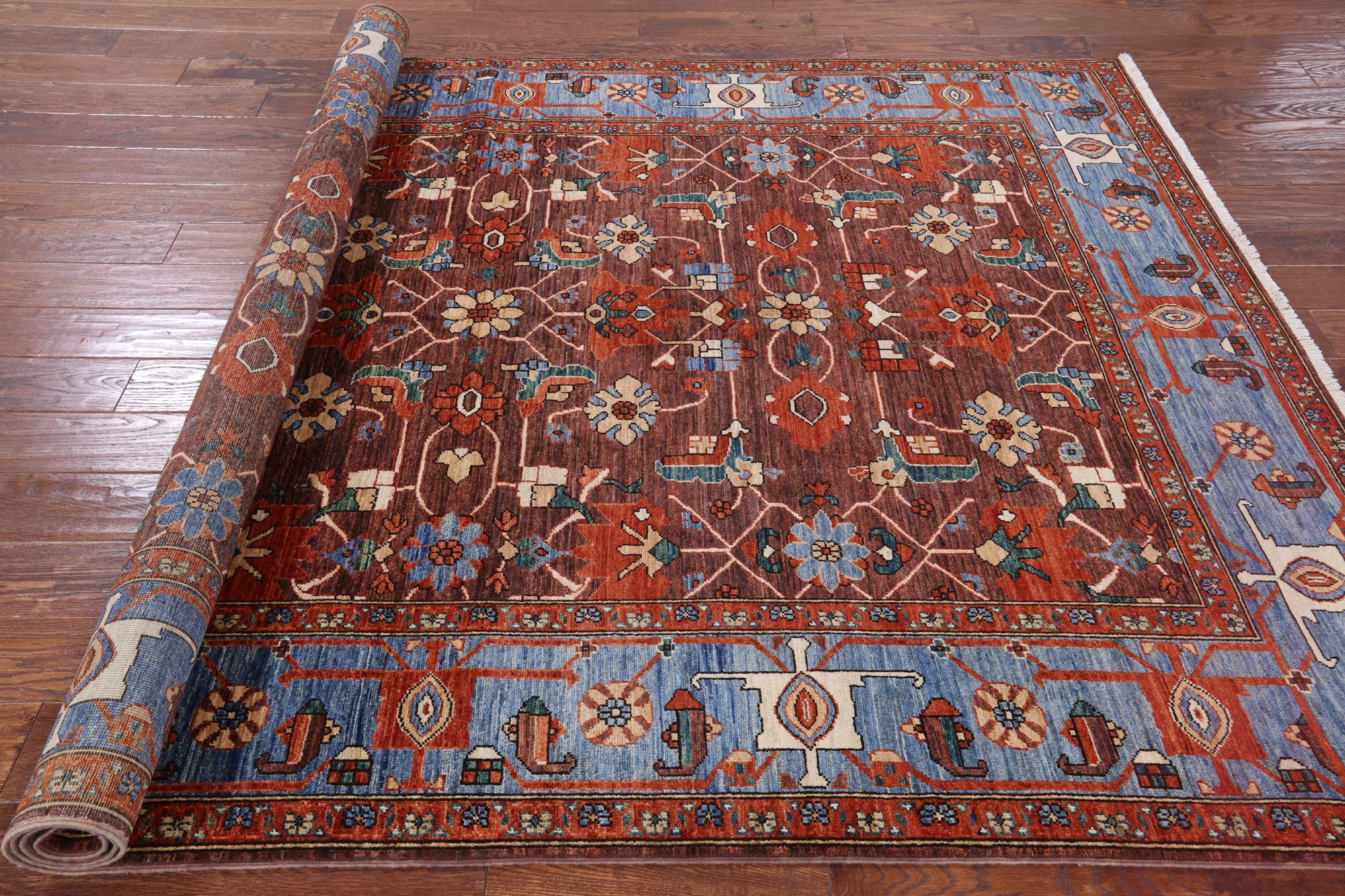 Fine Serapi Hand Knotted Area Rug - 6' 4" X 9' 6" - Golden Nile