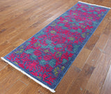 William Morris Hand Knotted Wool Runner Rug - 2' 7" X 7' 9" - Golden Nile