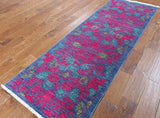 William Morris Hand Knotted Wool Runner Rug - 2' 7" X 7' 9" - Golden Nile