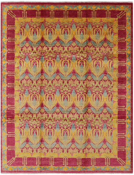 William Morris Handmade Wool Area Rug - 8' 10" X 11' 8" - Golden Nile