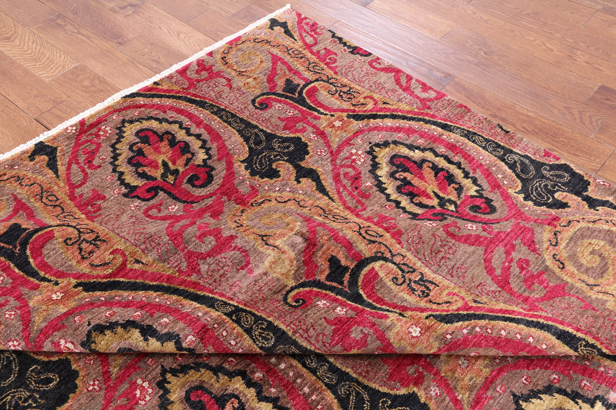 William Morris Handmade Wool Area Rug - 7' 10" X 10' 1" - Golden Nile