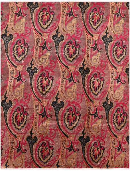 William Morris Handmade Wool Area Rug - 7' 10" X 10' 1" - Golden Nile