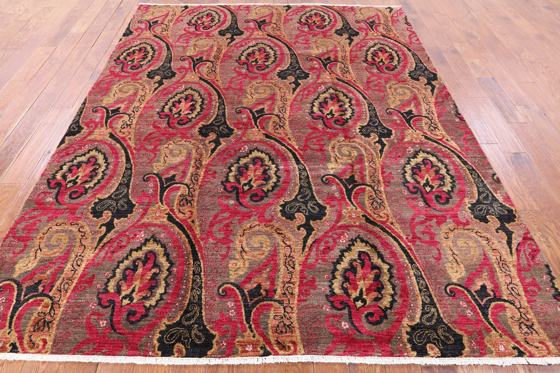 William Morris Handmade Wool Area Rug - 7' 10" X 10' 1" - Golden Nile