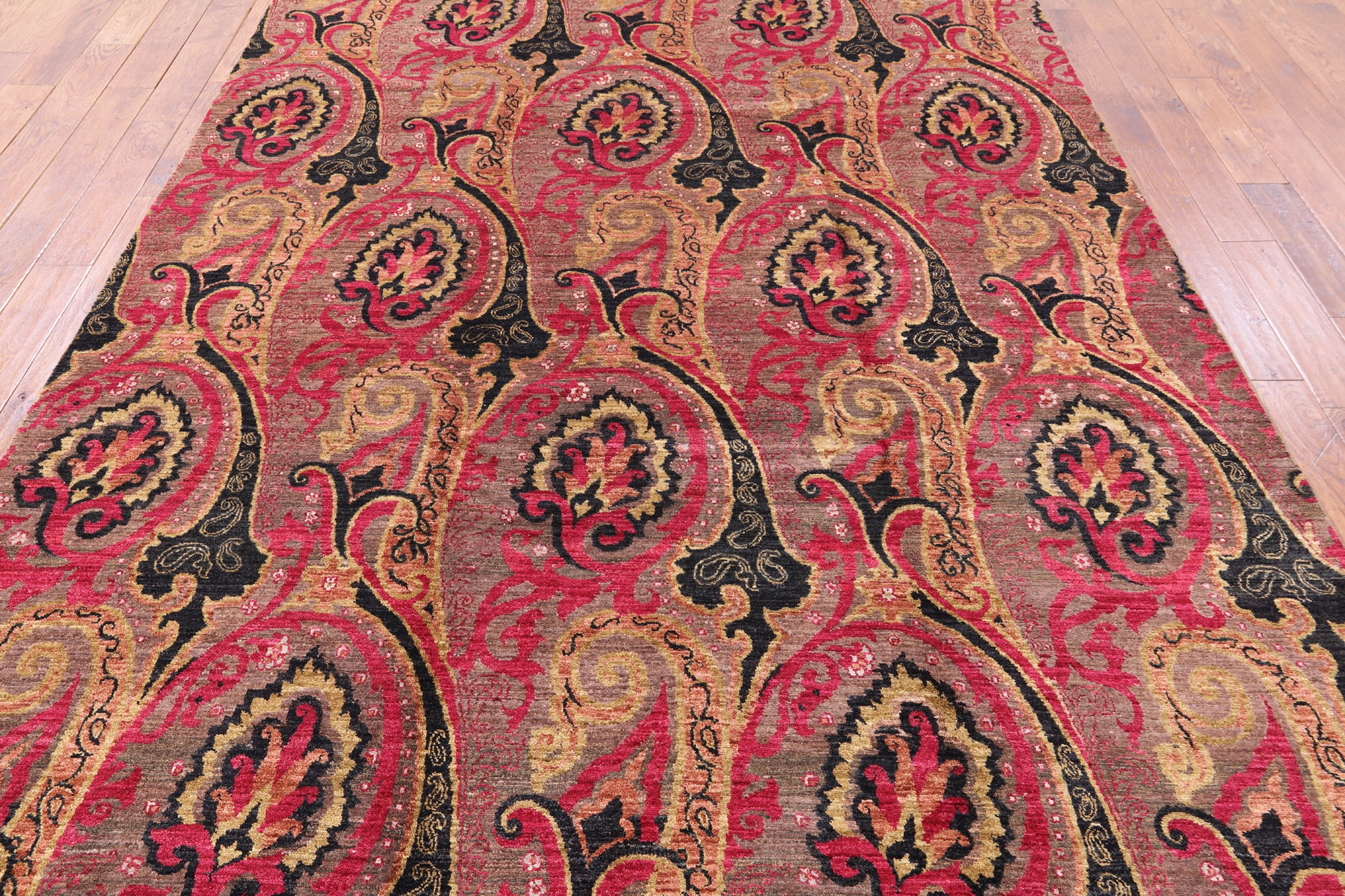 William Morris Handmade Wool Area Rug - 7' 10" X 10' 1" - Golden Nile