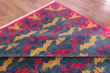 Blue William Morris Hand Knotted Area Rug - 8' 1" X 9' 10" - Golden Nile