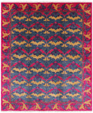 Blue William Morris Hand Knotted Area Rug - 8' 1" X 9' 10" - Golden Nile