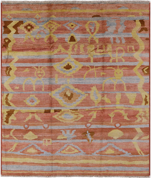 Tribal Moroccan Handmade Wool Area Rug - 8' 2" X 9' 5" - Golden Nile