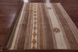 Moroccan Southwest Navajo Design Hand Knotted Area Rug - 7' 6" X 9' 1" - Golden Nile